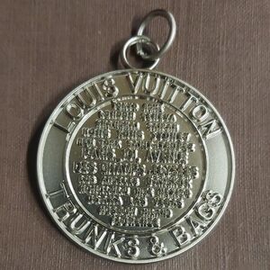 LV Silver Trunks & Bags Double Sided Medallion Charm Pendant